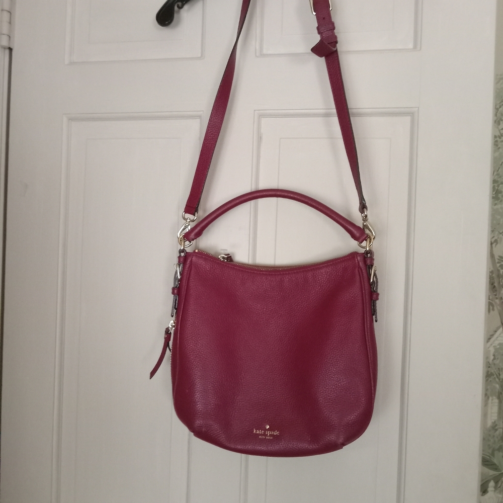 Kate Spade Vintage Red Leather bag detachable strap crossbody bag